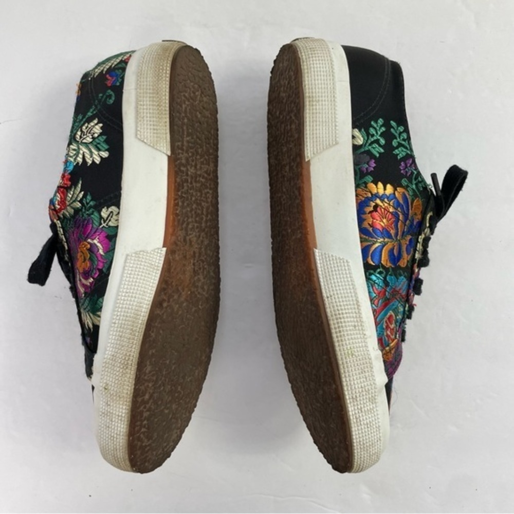 Superga 2750 Black Satin Mandarin Embroidery Sneakers‎ - Picture 11 of 16